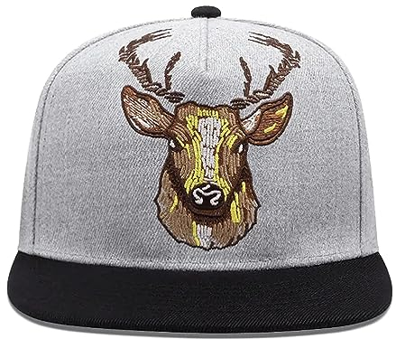 Sporty Deer Hirsch Snapback Cap Herren Trucker Baseball (Schwarz)