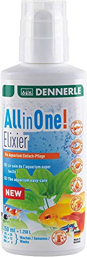 Dennerle All in One Elixir, 250 ml - Komplettpflege für Fische, Garnelen, Pflanze, Filter und Wasser