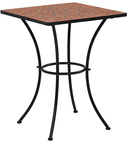 vidaXL Table de Bistro Mosaïque Table de Jardin Table de Patio Table de Pub Table de Comptoir Table d'Extérieur Table de Balcon Terre Cuite 60 cm Céramique