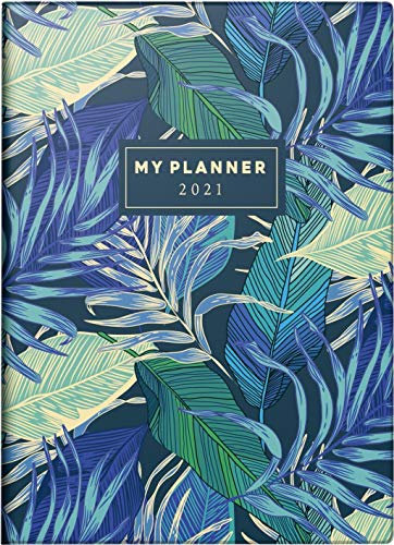 rido/idé 7018307011 Taschenkalender Technik III, 1 Seite = 2 Tage, 100 x 140 mm, Grafik-Einband Tropical, Kalendarium 2021
