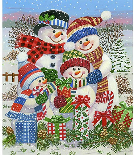 WOWDECOR 5D Diamond Painting Kits, Snowman Full Drill DIY Diamond Art Cross Stitch Paint by Numbers