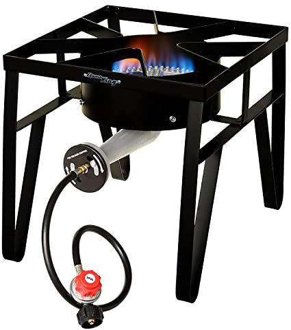 Flame King Bayou - Fornello a gas propano da 200.000 BTU per uso intensivo, fornello da esterno per la produzione di birra domestica, frittura di tacchino, sciroppo d'acero, preparazione cajun