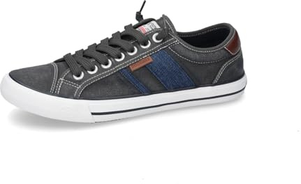 Dockers by Gerli Herren Low-Top Sneaker, Männer Halbschuhe,Freizeitschuhe,Turnschuhe,Laufschuhe,schnürschuhe,schnürer,grau/blau,44 EU