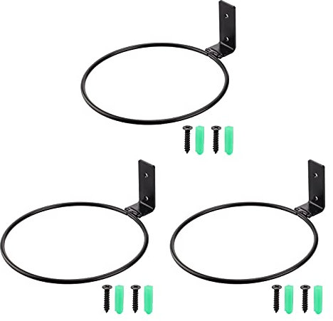 NIUXICH 3 anillos de soporte para macetas de pared, 20 cm, soporte para macetas de hierro para balcón, hogar, jardín, patio, 3 unidades