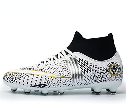 IFIKK Fußballschuhe Herren Spike Cleats Athletics Spikes Fußballschuhe Unisex-Kinder Trainingsschuhe Professionelle Turnschuhe Outdoor Sport Fußball Stiefel Wettkampf (Hoch Stil 15, EU43)