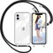 Nupcknn Handykette Hülle für iPhone 12 Mini Hülle TPU Bumper+PC Back Necklace(abnehmbar) Transparent Hülle mit Kordel zum Umhängen Handy Schutzhülle mit Band