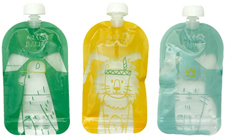 Badabulle Lot de 15 Gourdes Réutilisables pour Bébé & Enfant, Graduées 150 ml, Gourdes pour Compote ou Purée, 100% Hermétiques, Sans BPA, Surface Réinscriptible pour Noter la Recette