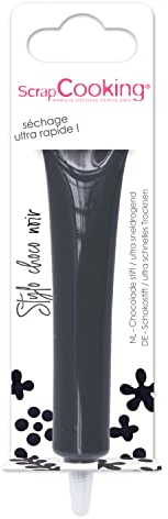ScrapCooking - Schokoladenstift Schwarz - Zuckerschrift Schwarz 25 g - Essbarer Dekorativer Zuckerstift - Schreiben und Zeichnen - Beschriftung von Fondant, Glasuren, Torten - 6810