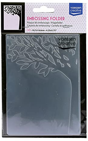 Vaessen Creative Prägefolder Baumstamm mit Blättern, 14.6 x 10.8 x 0.5 cm