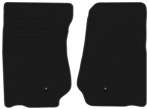 Veloursfussmatten für Jeep Wrangler JK 3-türig Bj. 2007-2010 Basic VORNE runde Befestigungen Automatten Velourmatten Mit Absatzschoner Passform Neu