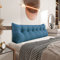 Johnear Rückenkissen Keilkissen Bett Lesekissen，Rückenlehne Kissen für Sofa Lendenkissen Bettkopfteil, Großes Dreieckige Bettkeil Bücherkissen Stützkissen (Blau，180cm)