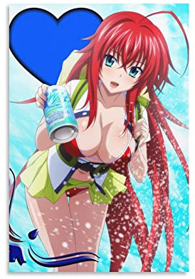 QINGRONG Anime Cute Girl Gremory Rias High School DxD Poster, 16 Bilderdruck, Wandkunst, Poster, Malerei, Leinwand, Poster, Kunstwerke, Raumästhetik, 20 x 30 cm