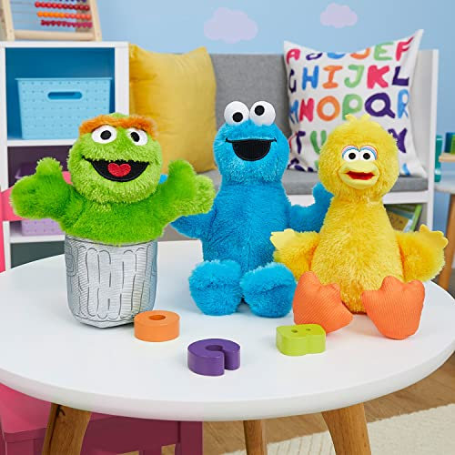 Sesame Street Friends Cookie Monster, Big Bird und Oscar 20,3 cm 3-teiliges nachhaltiges Plüsch-Stofftier-Set