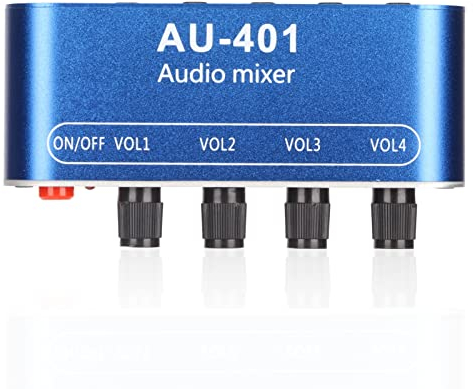 Mixer Stereo 4 in 1 Out Mini Mixer Audio Jack Stereo da 3,5 Mm Mixer di Linea Stereo Regolazione del Volume Sub Mixer per PC, Telefono Cellulare, Laptop, Ecc