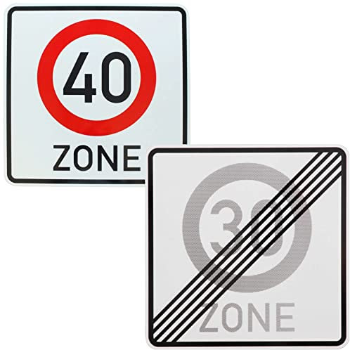 Original 2 x Verkehrszeichen 274.2 Ende 30 Zone 274.1-54 40 Zone zum Geburtstag Verkehrsschild Straßenschild Schild Temposchild Zonenschild Schilder