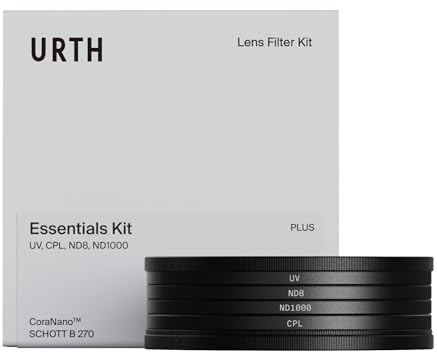 Urth 37mm 4-in-1 Essentials Lens Filter Kit (Plus) | UV, CPL, Neutral Density ND8, ND1000, Nano-Coated HD Optical Glass, Camera Filters with 2 Caps