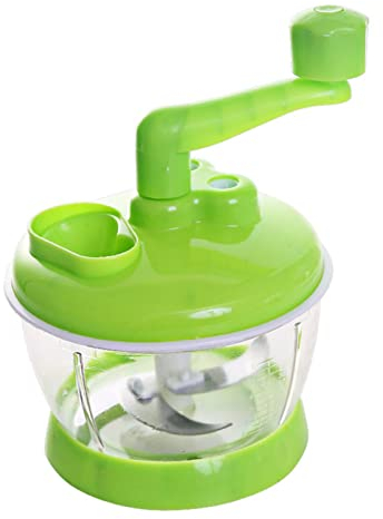 Procesador de Alimentos Manual, Picadora de Carne Multifuncional con Manivela Manual Picadora de Alimentos con Báscula Picadora de Verduras Compacta Y Potente Picadora de Cebolla(6 Cuchillas)
