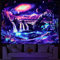 Wandteppich mit Galaxie-Motiv, Motiv: Trippy, Planet, Landschaft, Fantasie, Bergwelle, UV-reaktive Neonpflanzen, Wandbehang für Zimmer