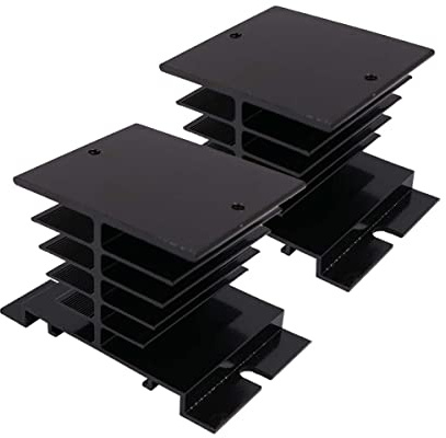 Tiardey 2 st Solid State Relay kylfläns aluminium kylfläns för SSR-25DA/10DA/40DA Solid State-relä – svart
