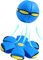 AIWEIYER Pet Toy Flying Saucer - Deformable Stomp Ball for Dogs & Cats (Blue, No Lights)