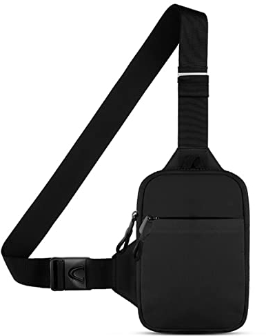 FGen Sling Chest Crossbody Bag, Brusttasche Herren mit Verstellbarem Schultergurt, Wasserdicht Brusttasche, Männer und Frauen, für Reise, Wandern, Radfahren, Laufen