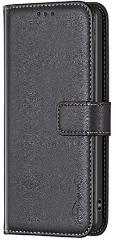 ATISIJIE Flip Custodia in Pelle PU Premium cover per Xiaomi 12 Pro,Custodia Sottile in Pelle per cover,con Supporto Stand,Slot per Schede e Chiusura Magnetica-Nero