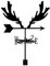 Girouette en bois de cerf pour jardin, cour, pelouse, ferme, décoration de ferme, noir, vintage, girouette en métal noir