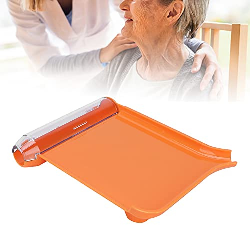 Pill Counter, Pill Counting Tray Orange Non‑Contact Clean Pills Dispenser Tray with Spatula Transparent Lid Medication Vitamin C E Pill Counter Medicine Tablet Count