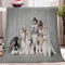 Kuscheldecke 100x130 cm Tierisches Husky-Muster 3D Druck Fleecedecke Flanelldecke Weich Wohndecke Sofadecke Zweiseitige Decke Für Kinder Jungen Mädchen Erwachsene