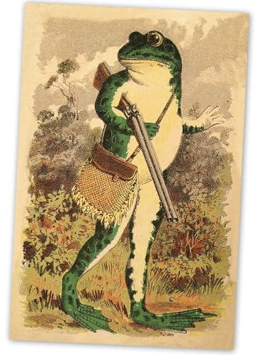 DQYZNYC Vintage-Wandkunst, Frosch-Poster, Leinwand, Wandkunst, ästhetisches Frosch-Banjo-Poster, Frosch, Badezimmer-Dekor, Frosch, Bilddruck für Schlafzimmer, Schlafsaal, Wohnzimmerdekoration (20,3 x