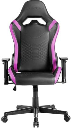 Mars Gaming MGC-Pro, Silla Gaming Profesional, Acabado Cuero PU, Reposabrazos 2D y Respaldo Reclinable 135°, Cojines Lumbar y Cervical Soft-Touch, Ruedas XL y Pistón Gas Clase 4, Morado
