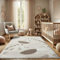 payé Teppich Kinderzimmer 120x160cm - Pastell Beige Creme - Kurzflor Spielteppich mit niedlichen Giraffen Motiv
