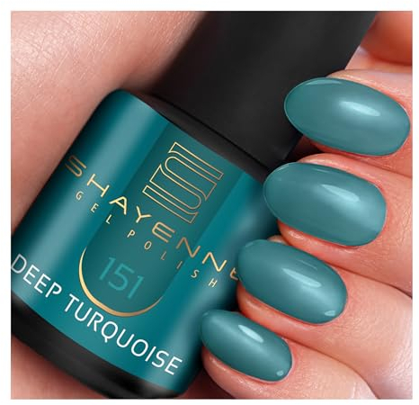 SHAYENNE UV Gel Nagellack - 151 Deep Turquoise Türkis Blau 15 ml - Langanhaltend, Kratzfest & Hochglänzend - Profi-Qualität - LED kompatibel - Perfekt für Zuhause & Studio - Made in Germany