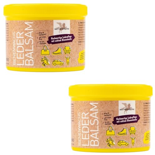 RL24 Bense & Eicke - Bienenwachs Leder-Balsam – 2 x 500 ml Dose (2er Set) | Dose (2er Set) – Lederfett für alle Glattleder – Lederpflege für Auto, Schuhe, Taschen & Pferde-Zubehör – Lederwachs