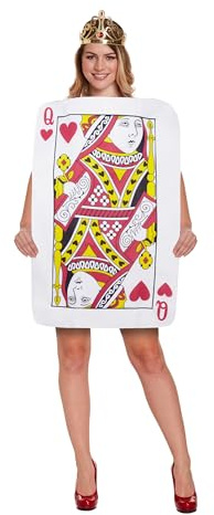 Lizzy Königin der Herzen Spielkarte (Einheitsgröße) Erwachsenenkostüm für Erwachsene Zubehör Verkleidung & Requisiten für Halloween, Karneval & Partys