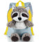 KOMUNJ Kleinkind Rucksack, Abnehmbarer Plüsch Puppe Kindergartenrucksack, Cartoon Kinder Rucksack Tier Cartoon Mini Tasche Plüsch Kinder Rucksack, für Baby 1-5 Jahre (Waschbär)