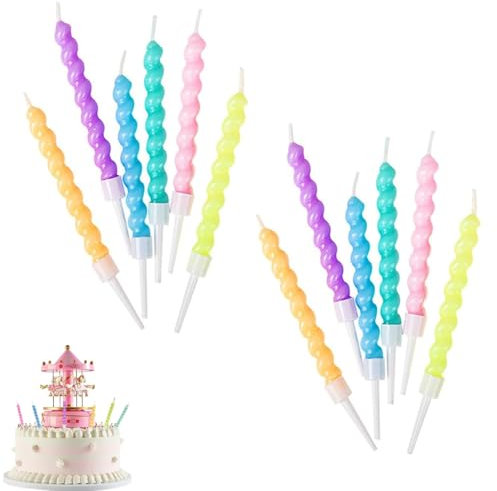 BOBOZHONG Geburtstagskerzen,12 Stück Hohen Gedrehten Geburtstagskerzen Kerzen Geburtstag Geburtstagskerze Für Torte Tortenkerzen Geburtstagskerzen Für Geburtstage Partys Hochzeiten Von Neugeborenen
