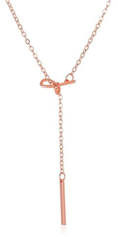 SiVaji Halskette Ketten Schmuck Herren Frauen Anhänger Necklacelange Knotenkette Einfache Schleifenkette Schlüsselbeinkette 01 Roségold 8964