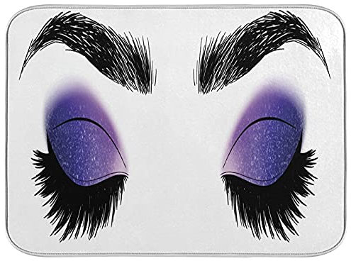 Geschirrmatte Lila Galaxy Lidschatten Saugstarke Trockenmatte Schnelltrocknend Spülbeckenmatte Maschinenwäsche Kaffeemaschine Abtropfmatte Für Küchengeschirr Spüle 46Cm×41Cm