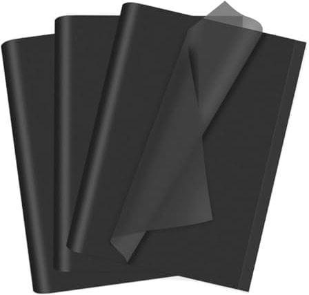 100 Blatt schwarzes Seidenpapier, 35 x 50 cm, Geschenkpapier zum Verpacken von Geschenken, für Weihnachtsdekoration, Blumen, Kunsthandwerk, DIY, Geburtstag, Hochzeitsgeschenk, Dekoration