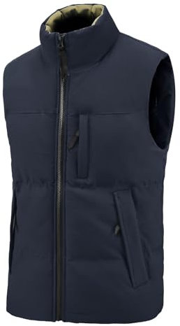 Generisch Steppweste Herren Steppweste Mit Taschen Reissverschluss Vest Ärmellos Jacke Übergangs Daunenweste Weste Steppweste mit Kapuze Herrenweste Sportweste Übergangsjacke Bodywarmer Outdoor