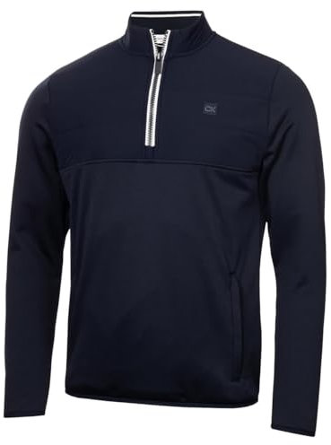 Calvin Klein Mens Atlantic Hybrid Half Zip Sweater - Navy - L