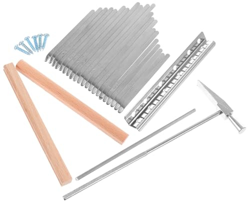 Kalimba Reparaturwerkzeuge Satz für 21 Töne mit Stahl und Holz | Tuning Werkzeugsatz, Passend für Daumenklavier, Feine Verarbeitung, Einfache Reinigung und Ersatz Zufällige Farbe