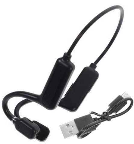 SHINEOFI Auriculares Inalámbricos de Conducción Ósea Recargables Diseño Ergonómico Sonido Estéreo Actividades al Aire Color Negro