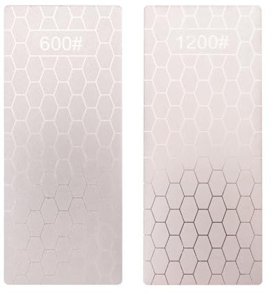 Tuesoa 2PCS Sharpening Stone, Whetstone Honeycomb Sharpener Plate with Non-Slip Base(600/1200 Grit)