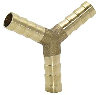 HNVBDOPAE Raccord de Tuyau En Laiton Pour Arrosage, Raccord En Y de 8 Mm Et 10 Mm, Raccord Cannelé À 3 Voies En Cuivre, Adaptateur de Raccord Cannelé En Cuivre, 2 Pièces/8 Mm