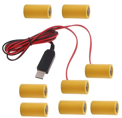 Kadagg 2in1 C Battery Eliminators USB Power Supply Replace 6V LR14 C Batteries for Clock Toy Camera Christmas Strips Light