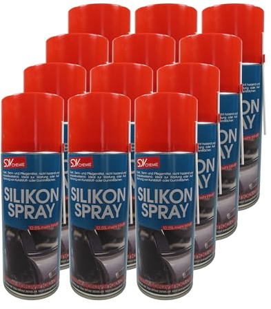 SDV Chemie Silikonspray 12x 450ml Siliconspray | Kunststoff- und Gummipflege, Trennmittel, Gleitmittel