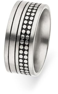 s.Oliver Herren Schmuck – Halskette & Ring aus Edelstahl mit Charms in strukturiertem Design – Klassisch, Stilvoll und Maskulin – Perfekte Geschenkidee
