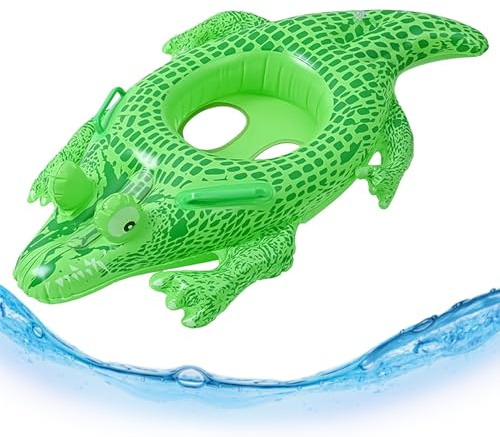 SilverChry Schwimmmatratze Kinder Aufblasbare, SchwimmringKinder, Krokodil Aufblasbar, Matratze für Pool, Luftmatratze Kinder Pool, Aufblasbare Tiere für Pool, Aufblasbares Poolspielzeug(A)